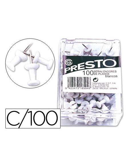 Señalizador de planos q-connect blanco caja de 100 unidades