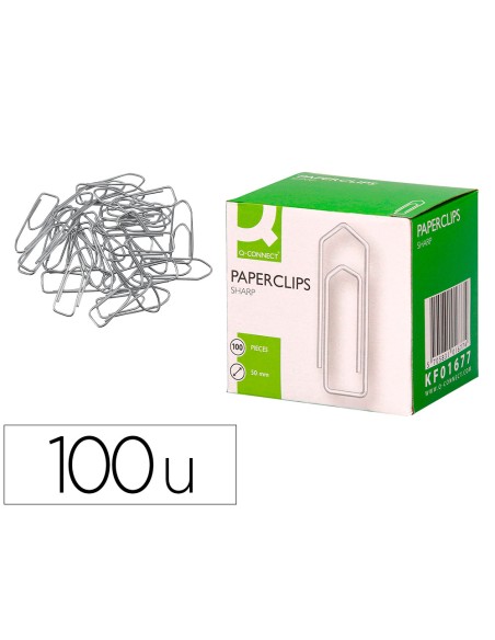 Clips galvanizados q-connect n º4 50 mm caja de 100 unidades