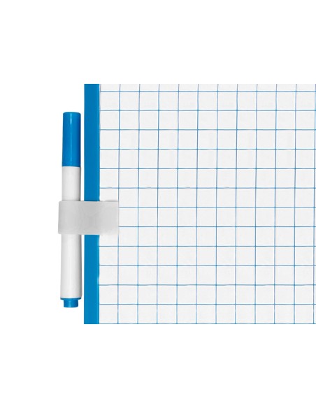 Pizarra blanca liderpapel 25x35 cm doble cara lisa y cuadriculada con rotulador y borrador