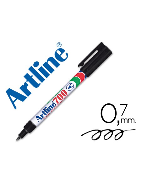 Rotulador artline marcador permanente ek-700 negro punta redonda 0.7 mm papel metal y cristal