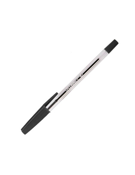 Boligrafo transparente q-connect negro medio kf26040