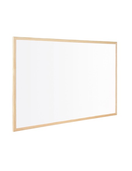 Pizarra blanca q-connect laminada marco de madera 150x100 cm