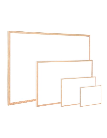 Pizarra blanca q-connect laminada marco de madera 150x100 cm