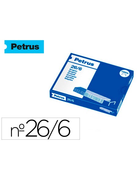 Grapas petrus nº 26/6 galvanizada caja de 1000 unidades
