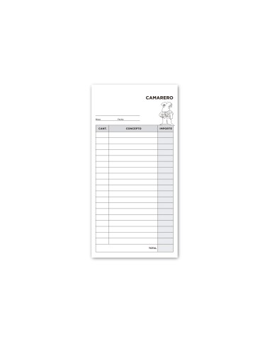 Talonario liderpapel camarero 3/fº original y...