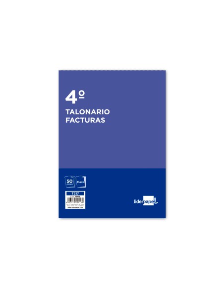 Talonario liderpapel facturas cuarto original y copia t217 sin i.v.a.