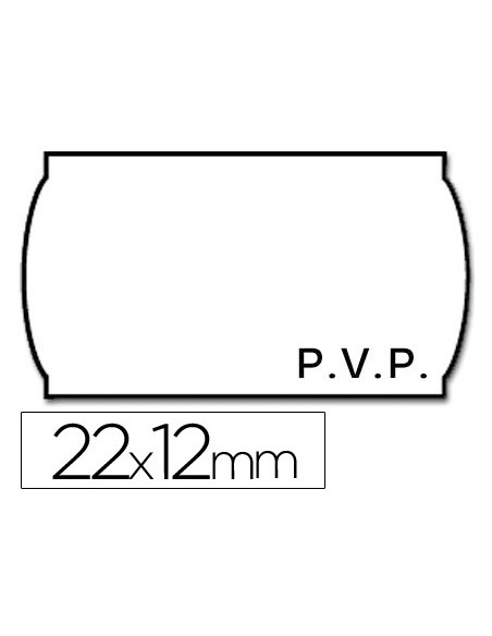 Etiquetas meto onduladas 22x12 mm pvp blanca adh.2 rollo 1500 etiquetas