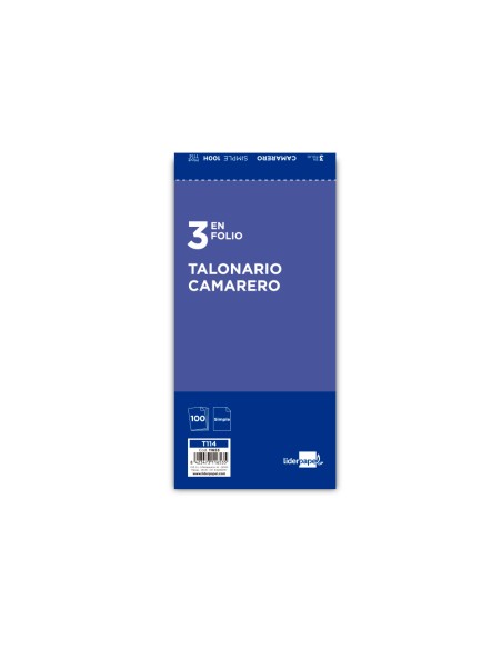 Talonario liderpapel camarero 3/fº original t114