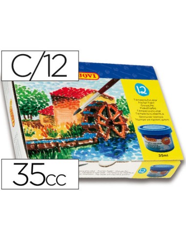 Tempera escolar jovi 35 ml caja de 12 colores...