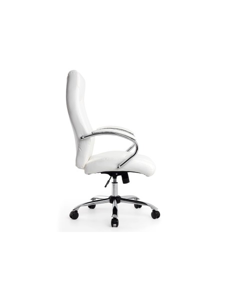 Silla q-connect direccion vero na simil piel base metalica alt max 1210 anc 650 prof 730 mm ruedas premium color blanco
