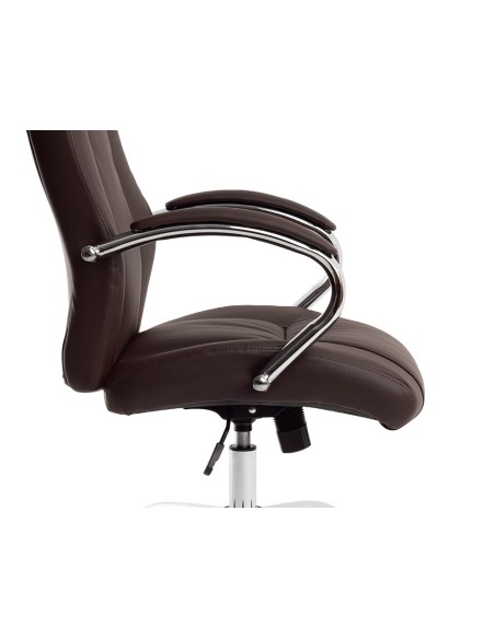Silla q-connect direccion vero na simil piel base metalica alt max 1210 anc 650 prof 730 mm ruedas premium color marron
