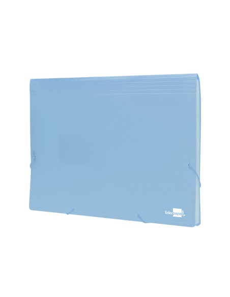 Carpeta liderpapel clasificador fuelle polipropileno din a4 celeste opaco 13 departamentos