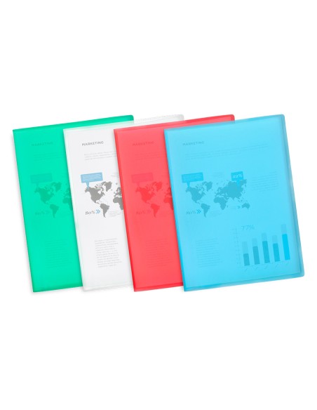 Carpeta liderpapel escaparate 60 fundas polipropileno din a4 verde translucido