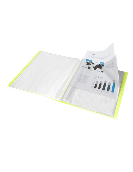 Carpeta liderpapel escaparate 10 fundas polipropileno din a4 amarillo fluor opaco