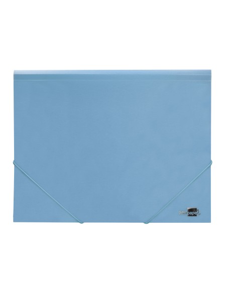 Carpeta liderpapel gomas solapas polipropileno din a4 celeste opaco