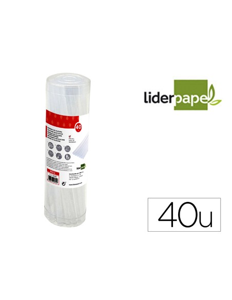 Barra termofusible liderpapel de 7 mm de diametro x 200 mm de alto bote de 40 unidades