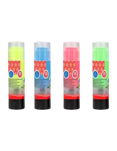 Pegamento liderpapel en barra 15 g trazo magico color neon surtido unidad