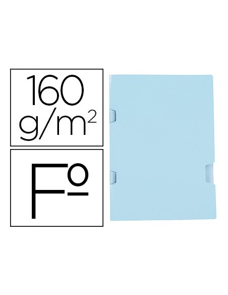 Subcarpeta liderpapel folio azul tres uñeros plastificada 160g/m2