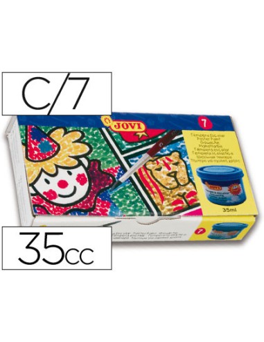 Tempera escolar jovi 35 ml caja de 7 colores...