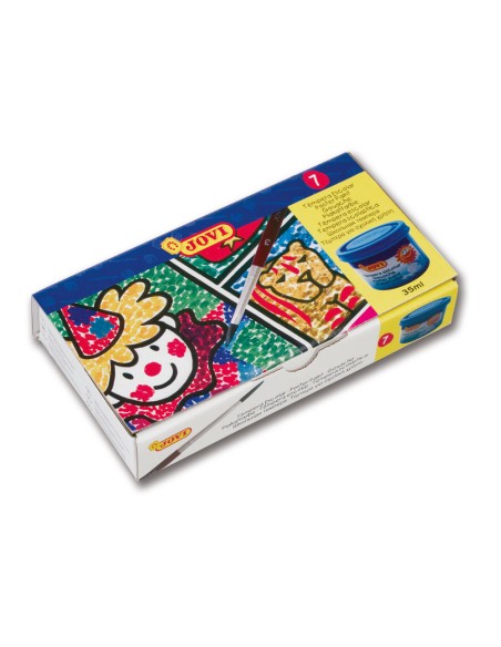 Tempera escolar jovi 35 ml caja de 7 colores surtidos