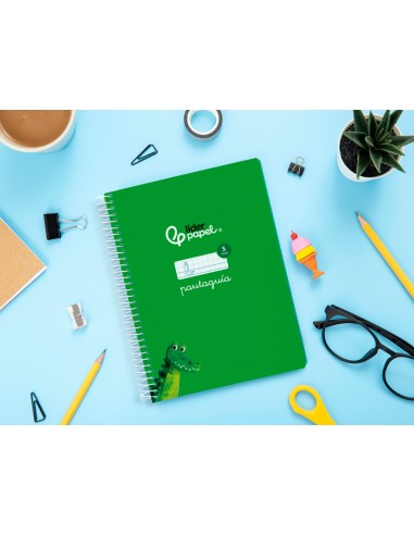 Cuaderno espiral liderpapel a5 pautaguia tapa...