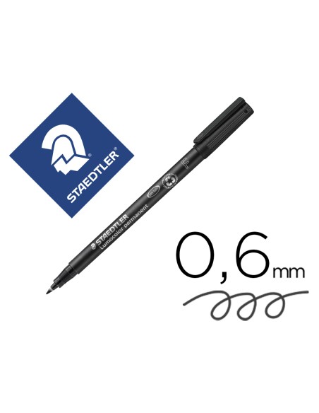 Rotulador staedtler lumocolor retroproyeccion punta de fibrapermanente 318-9 negro punta fina redonda 0.6 mm
