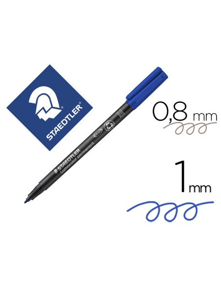 Rotulador staedtler lumocolor retroproyeccion punta de fibrapermanente 317-3 azul punta media redonda 0.8-1 mm