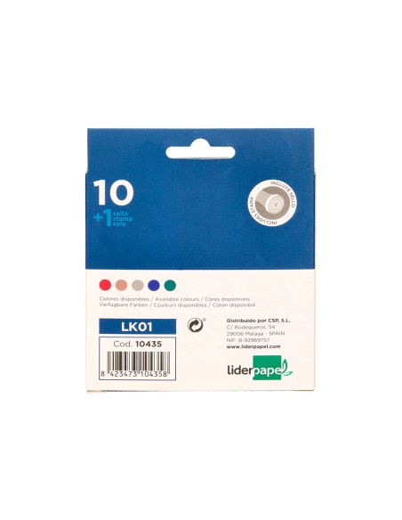 Lacre liderpapel con sello para carta caja de 10 barras colores surtidos