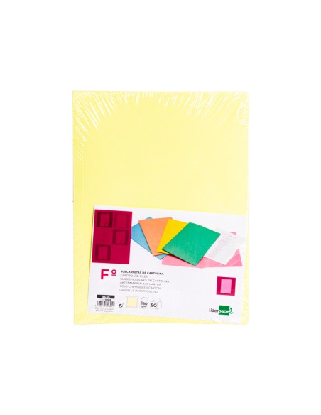 Subcarpeta liderpapel folio amarillo pastel 180g/m2