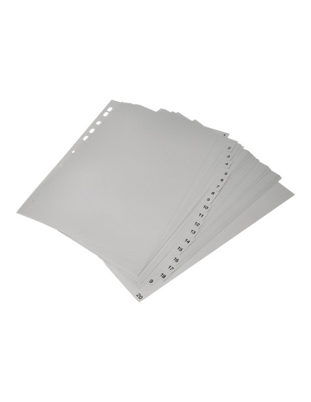 Separador numerico q-connect plastico 1-20 juego de 20 separadores din a4 multitaladro