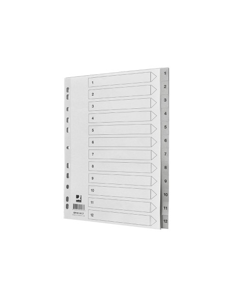 Separador numerico q-connect plastico 1-12 juego de 12 separadores din a4 multitaladro