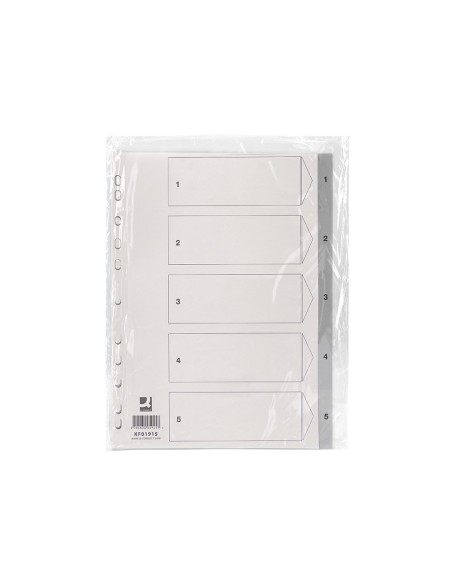 Separador numerico q-connect plastico 1-5 juego de 5 separadores din a4 multitaladro