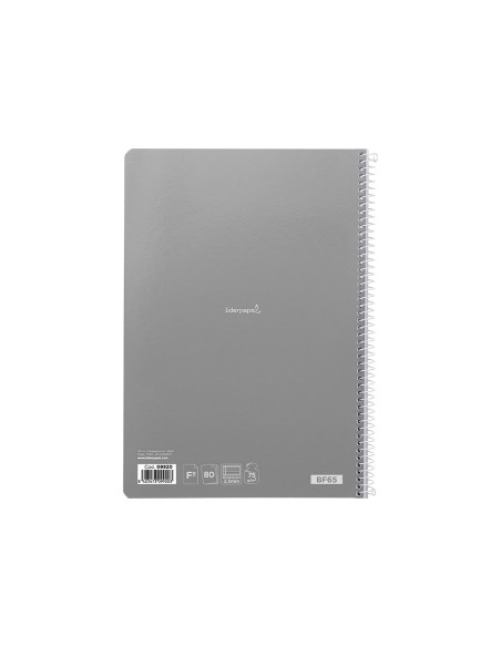 Cuaderno espiral liderpapel folio witty tapa dura 80h 75gr rayado montessori 3,5mm colores surtidos