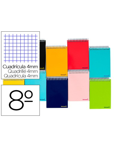 Cuaderno espiral liderpapel bolsillo octavo...