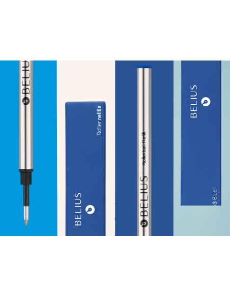 Recambio roller belius azul 0,7 mm caja 3 unidades
