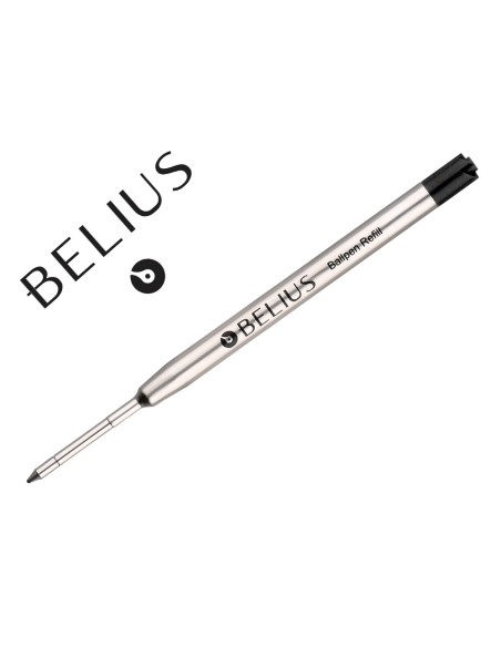 Recambio boligrafo belius negro 0,8 mm caja 3 unidades