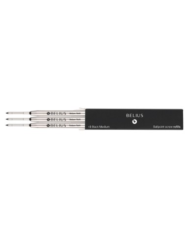 Recambio boligrafo belius negro 0,8 mm caja 3...