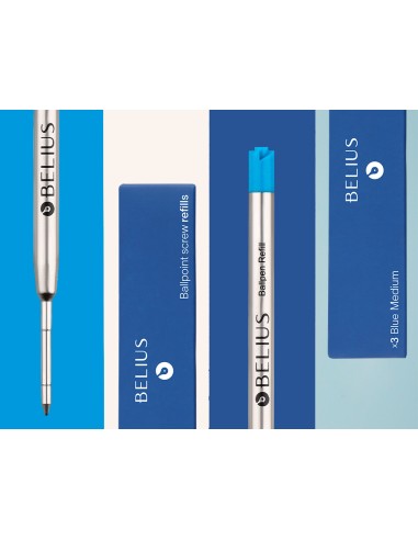 Recambio boligrafo belius azul 0,8 mm caja 3...
