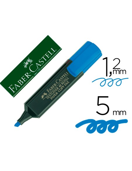 Rotulador faber castell fluorescente textliner 48 azul