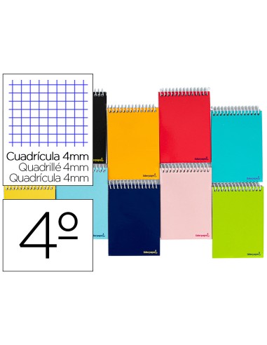 Cuaderno espiral liderpapel cuarto apaisado...