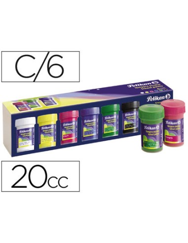 Tempera pelikan escolar 25 ml caja 6 colores...