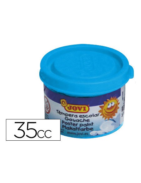 Tempera escolar jovi 35 ml color azul cian