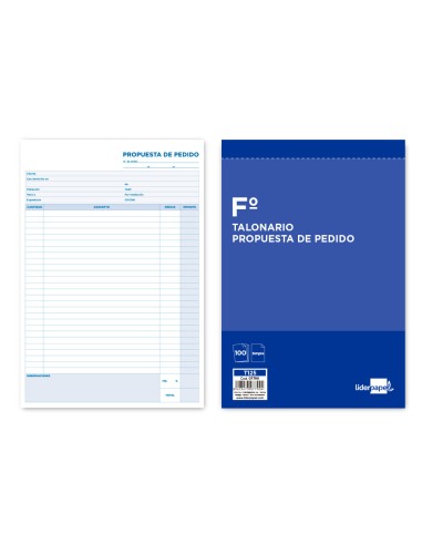 Talonario liderpapel pedidos folio original 125
