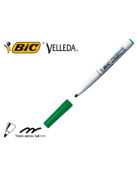 Rotulador bic velleda para pizarra verde punta redonda 1,4 mm