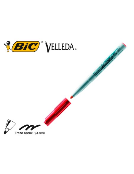 Rotulador bic velleda para pizarra rojo punta redonda 1,4 mm