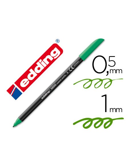 Rotulador edding punta fibra 1200 verde n.4 punta redonda 0.5 mm
