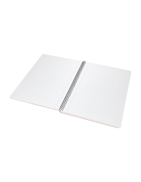 Cuaderno espiral liderpapel folio pautaguia tapa plastico 80h 75gr cuadro pautado 3mm con margen color verde