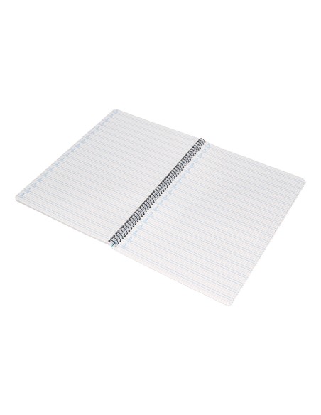 Cuaderno espiral liderpapel folio pautaguia tapa plastico 80h 75gr cuadro pautado 4mm con margen color verde