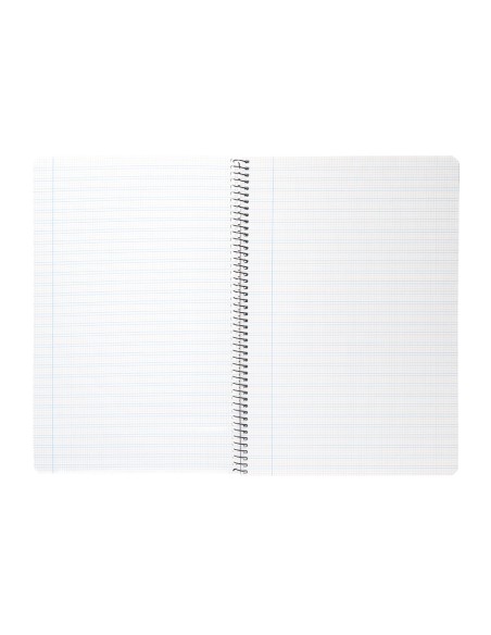 Cuaderno espiral liderpapel folio pautaguia tapa plastico 80h 75gr cuadro pautado 3mm con margen color rojo