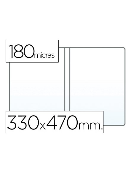 Funda portadocumento q-connect folio doble 180 micras pvc transparente 330x470mm